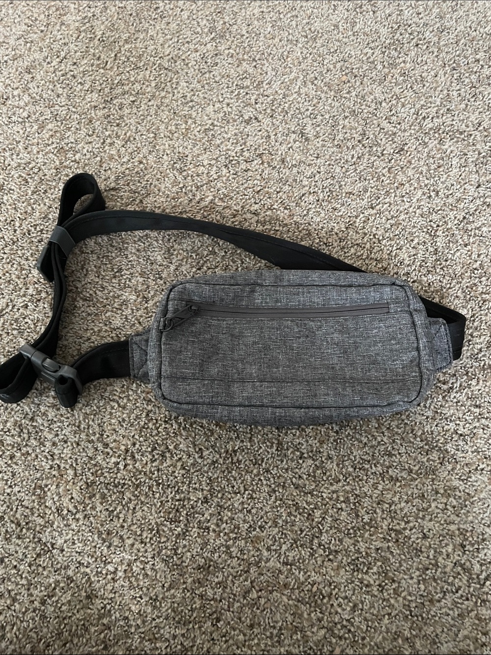 Gray Crossbody Sling Bag - Minimal Everyday Carry - travel safe zippers and stra